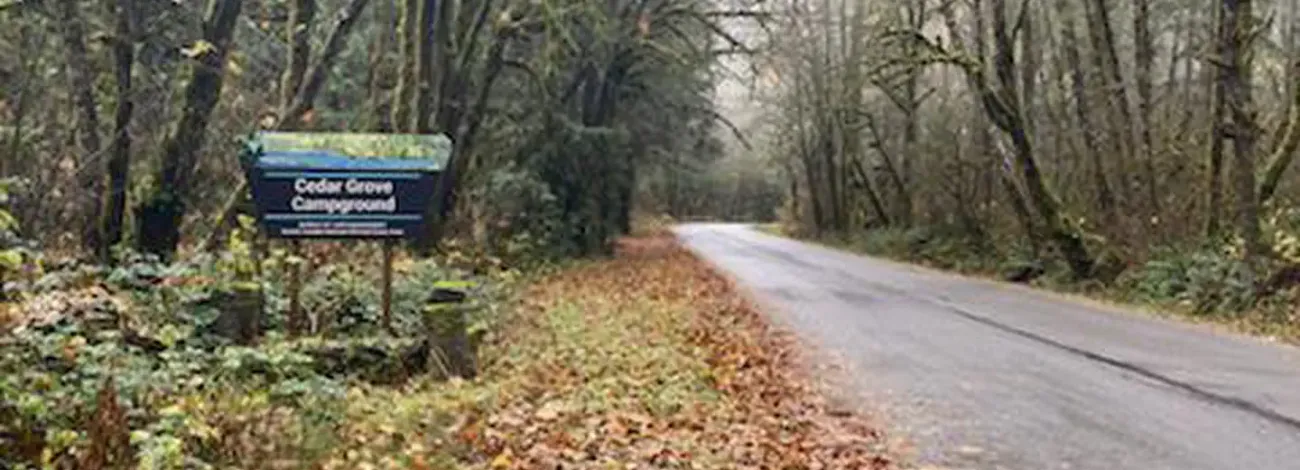 Cedar Grove portal sign