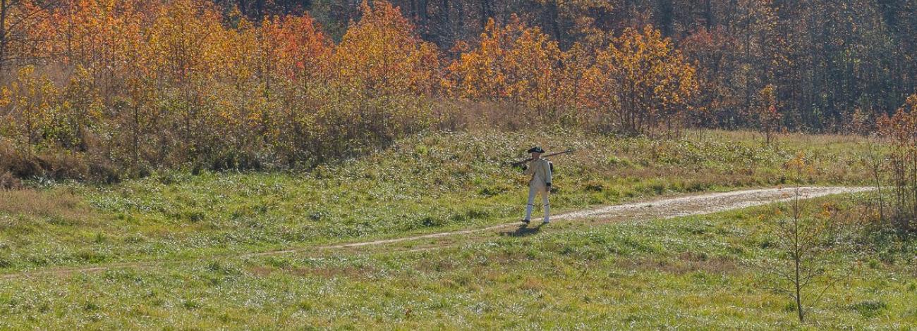 Historical reenactment on the trail