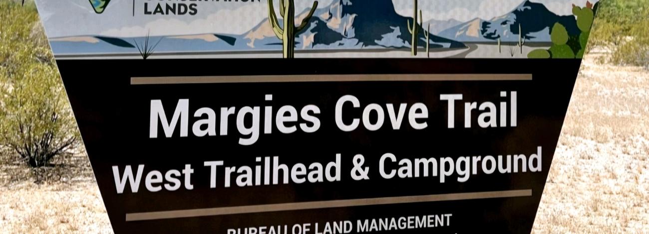Margies Cove Trailhead Sign